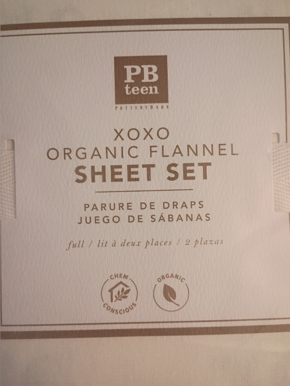 Pottery Barn Teen XOXO Organic 100% Cotton Flannel Sheet Set Full Size NWT - Picture 2 of 5